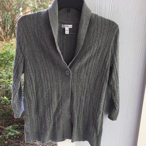 Croft & Barrow Sweater Cardigan Size SP Gray